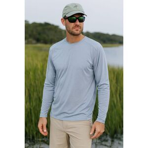 FREE FLY Gray Long Sleeve Pullover Fishing Shirt Top    Mens Size Large